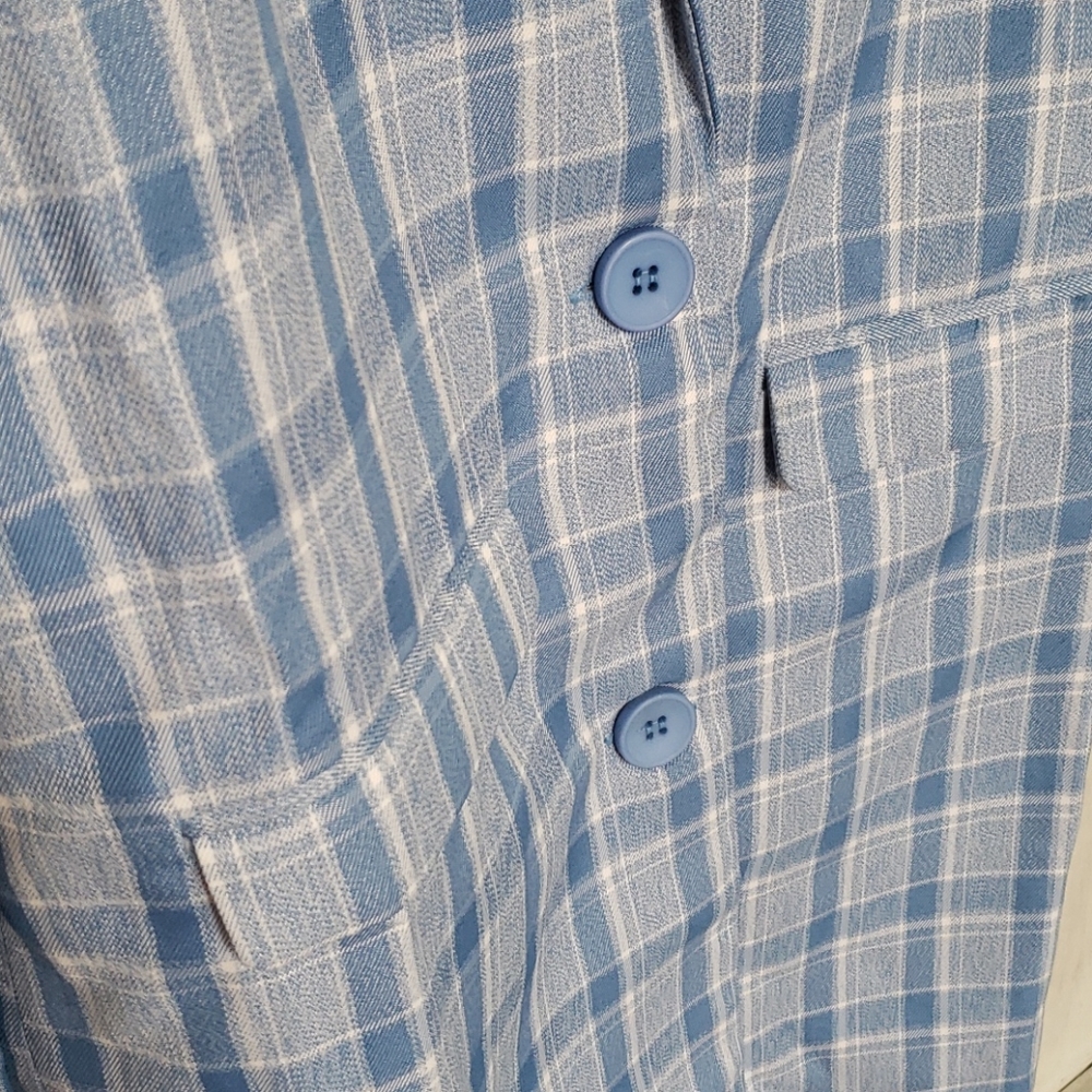 ASOS Heartbreak Longline Blazer in Blue Check US Size 4 NWT NEW - Picture 6 of 17